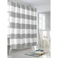 thumbnail image 3 of Shower Curtains for Bathroom-72"x84", Gray and White Striped Waterproof Bath Curtain Grommet Shower Curtain Set with Hooks, Modern Art Stripes Washable Bath Accessories, 3 of 6