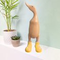 thumbnail image 3 of Twinkseal Wooden Duck Ornament Wooden Duck Rain Boots Ornament Eco-friendly Creative Eye-catching Home Decor Wood Duck Sculpture, 3 of 8