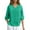 Green, variant on Plus Size Linen Blend Mid Sleeve Embroidered V Neck Top for Summer 4x Short Sleeve Swing Tops for Women