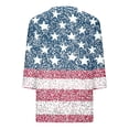 thumbnail image 6 of JTZGDY 4th of July Tops for Women Fashion USA Flag Printed Summer 3/4 Sleeve V Neck Graphic Tunic Blouse Loose Fit Casual Holiday Patriotic Shirts Blue#01 XXXL, 6 of 8