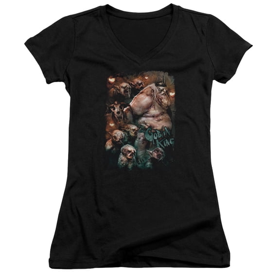 The Hobbit Goblin King Junior Women's V-Neck T-Shirt Black