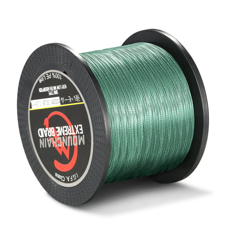 GlorySunshine 4 Strands Abrasion Wire Resistant Braided Lines Super Strong  100% PE Braided Fishing Line 1000M - Dark Green -30Lb 