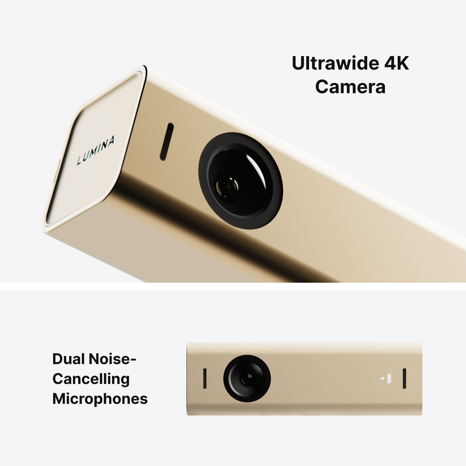 Lumina 4K Webcam: Studio-Quality Webcam Powered by AI. (Gold)
