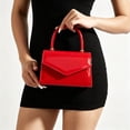 thumbnail image 2 of Women's Glossy Patent Leather Top Handle Clutch Purse for Wedding Party Evening, 2 of 7