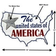 thumbnail image 4 of American Decor Rustic USA Map Red White & Blue Wooden Home Office Wall Shelf Accent 18" x 13" (The United States of America), 4 of 5