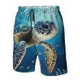 thumbnail image 4 of Disketp Men's Swim Trunks Hawaiian Breathable Surf Beach Swimsuits Mesh Lining Beach Shorts with Pockets-Watercolor Turtle, 4 of 7