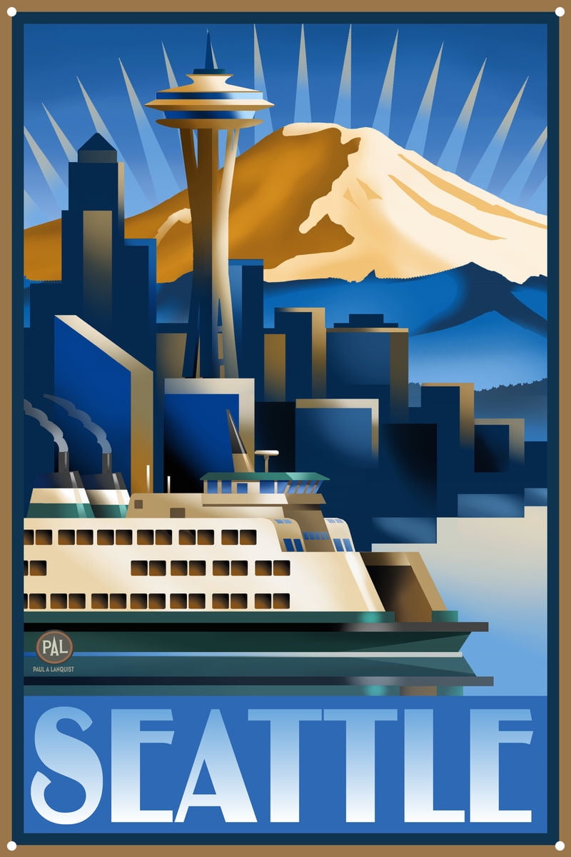 Space Needle Seattle Sunrise Seattle Washington Metal Art Print by Paul