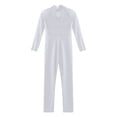 thumbnail image 4 of Xnihocha Girls Sparkle Long Sleeve Leotards for Gymnastics Dancing Ballet Bodysuit Full Unitards White 6, 4 of 5