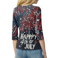 thumbnail image 4 of Oversized Tshirts For Women, Casual 3/4 Length Sleeve 4Th Of July Collar Pullover Top Red White And Royal Blue T Shirt Spring Tops Women 2025 Button Down Shirts Tunic Tops (XL, Black) ZMTing, 4 of 4