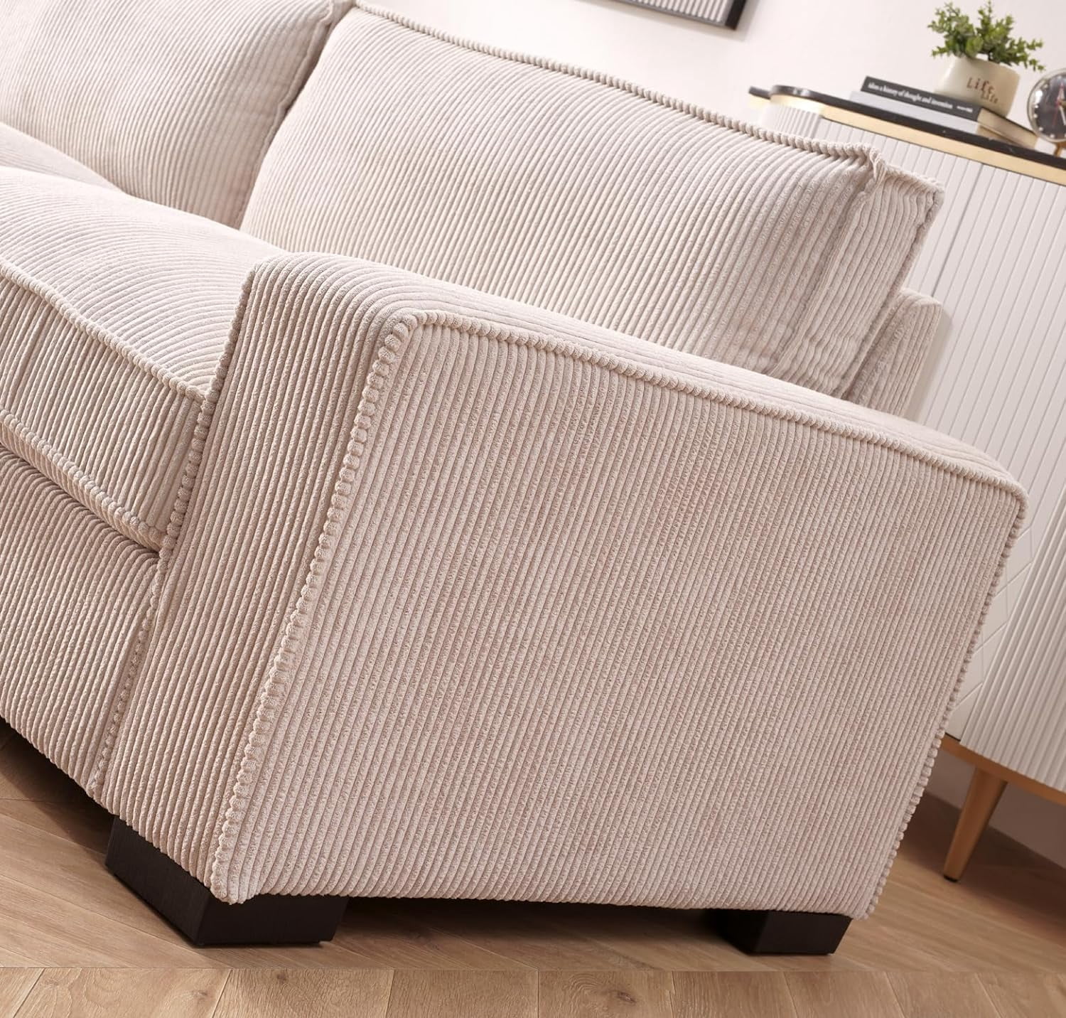 US Pride Furniture Luxe Corduroy Spacious 3-Seater Sofa