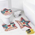 thumbnail image 4 of 4 Piece Shower Curtain Sets American Flag Star Design Bathroom Sets with Curtain Rug Toilet Cover And U Shaped Mat Independence Day Patriotic Bathroom Accessories Set Decor with 12 Hooks, 4 of 8