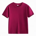 thumbnail image 4 of Ccpelsie Boys T-Shirts Cotton Tee Shirts Kids Loose Short Sleeve Summer Basic T Shirt Tops(Wine,9-10 Years), 4 of 8