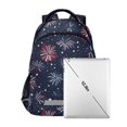 thumbnail image 7 of FORMRS Unisex Backpack Elementary School Travel Bookbag with Reflective Stripes, Red and Blue Fireworks Pattern, 7 of 7