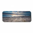 thumbnail image 1 of Driftwood Computer Mouse Pad, Seascape Theme Rocky Sea Shore with Driftwood Trees Trunks Cloudy Sky Image, Rectangle Non-Slip Rubber Mousepad Large, 31" x 12", Blue and Beige, by Ambesonne, 1 of 2