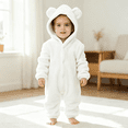 thumbnail image 2 of Wearable Blanket Hoodie, Plush Teddy One Piece Bear Suit for Baby, Girls and Boys,Fluffy, Warth Hood, Button-Front Closure, 2 of 6