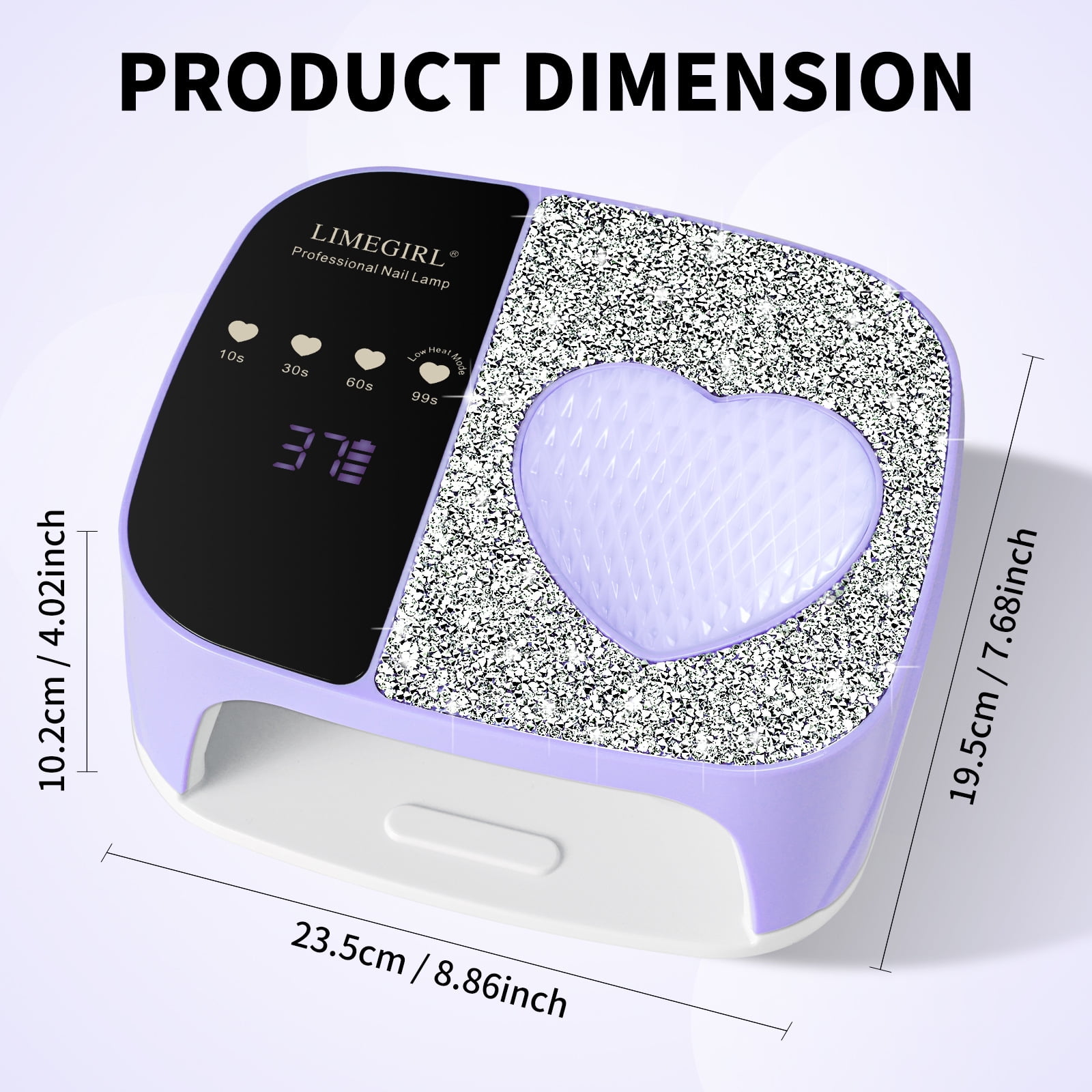 ProArt Rechargeable Nail Lamp for Diamonds - 120W Dual Source UV/LED Nail Dryer, Smart Sensor Fast Curing Light for 3D Nail Art, Portable Gel Polish Manicure Machine