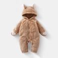 thumbnail image 3 of Coerni Toddler First Birthday Jumpsuit Fuzzy Warm Sherpa Bed Onesie Baby Cute Animal Halloween Rompe𝐫 Soft Bear Hooded Clothes, 3 of 4
