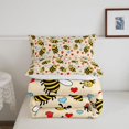thumbnail image 5 of Erosebridal Elegant Bug Bee Queen Comforter Set,Graceful Hearts Comforter Sets Queen,Beige Yellow,Reversible,3 Pieces,1 Comforter and 2 Pillowcases, 5 of 7