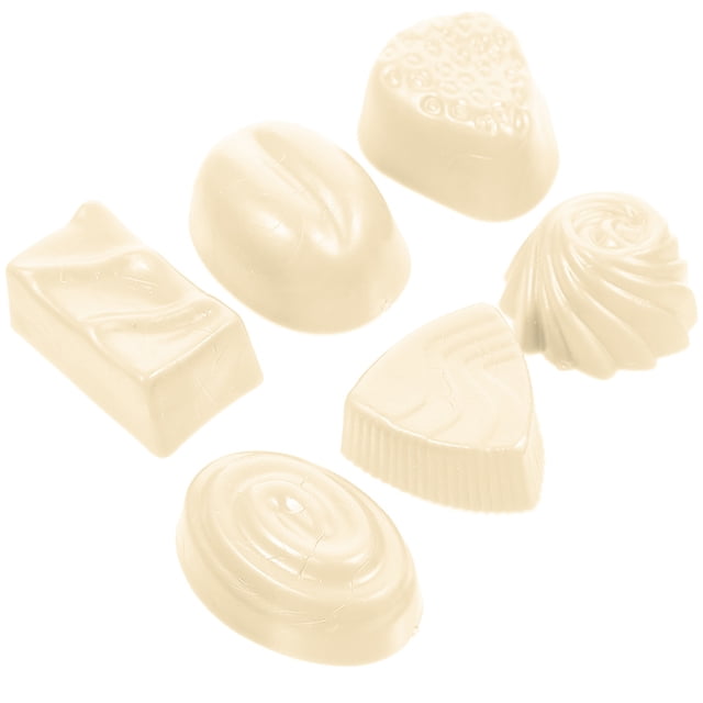GOOHOCHY 6Pcs White Simulated Chocolate Decor Models for DIY Display Decorative Fake Chocolate Props