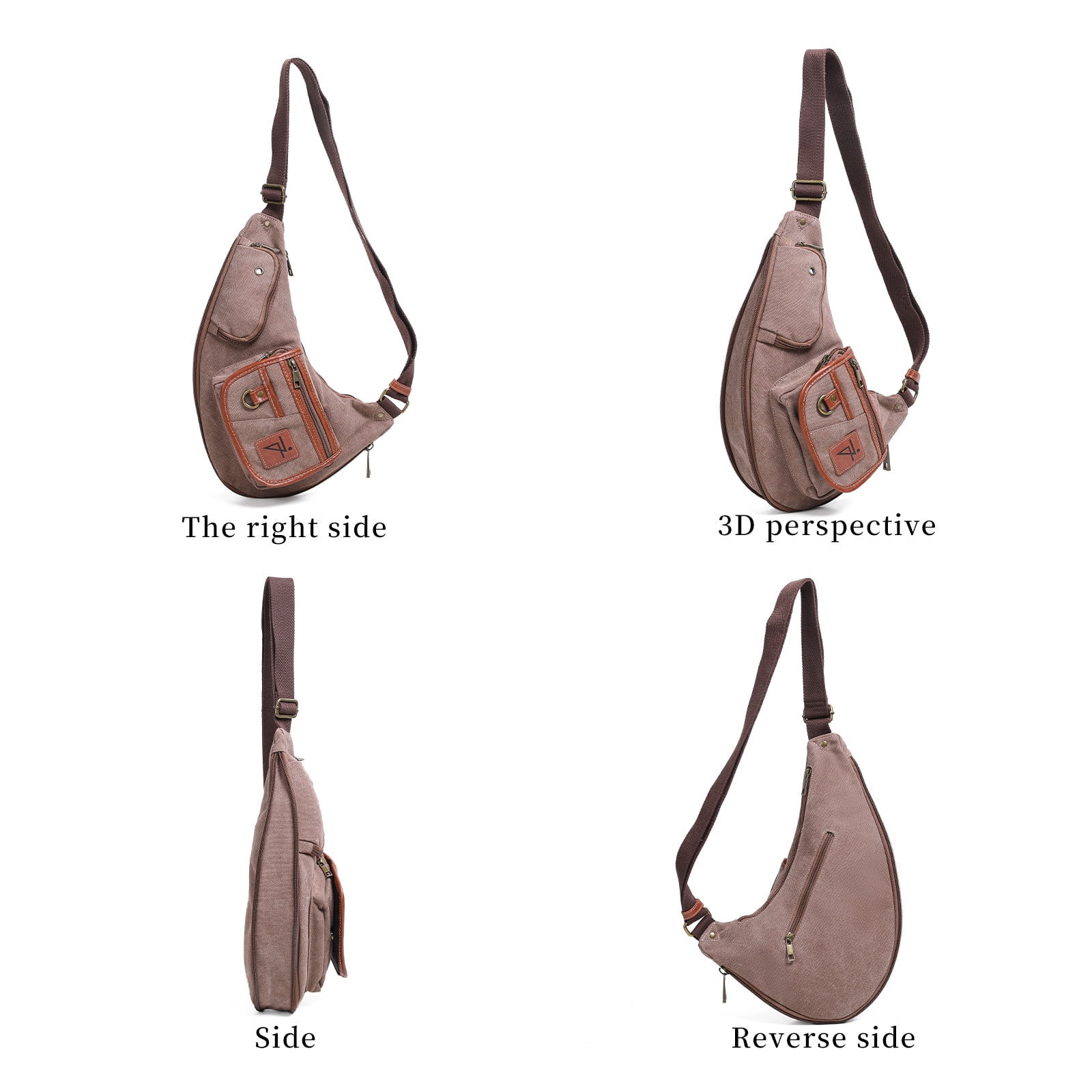 Canvas Zipper Shoulder One Strap Sling Bag for Men's, Travel, Hiking Daypack, Juzar Tapal Collection