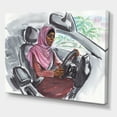 thumbnail image 3 of Designart ' Arabian Lady Driving A Car III ' Modern Canvas Wall Art Print, 3 of 4