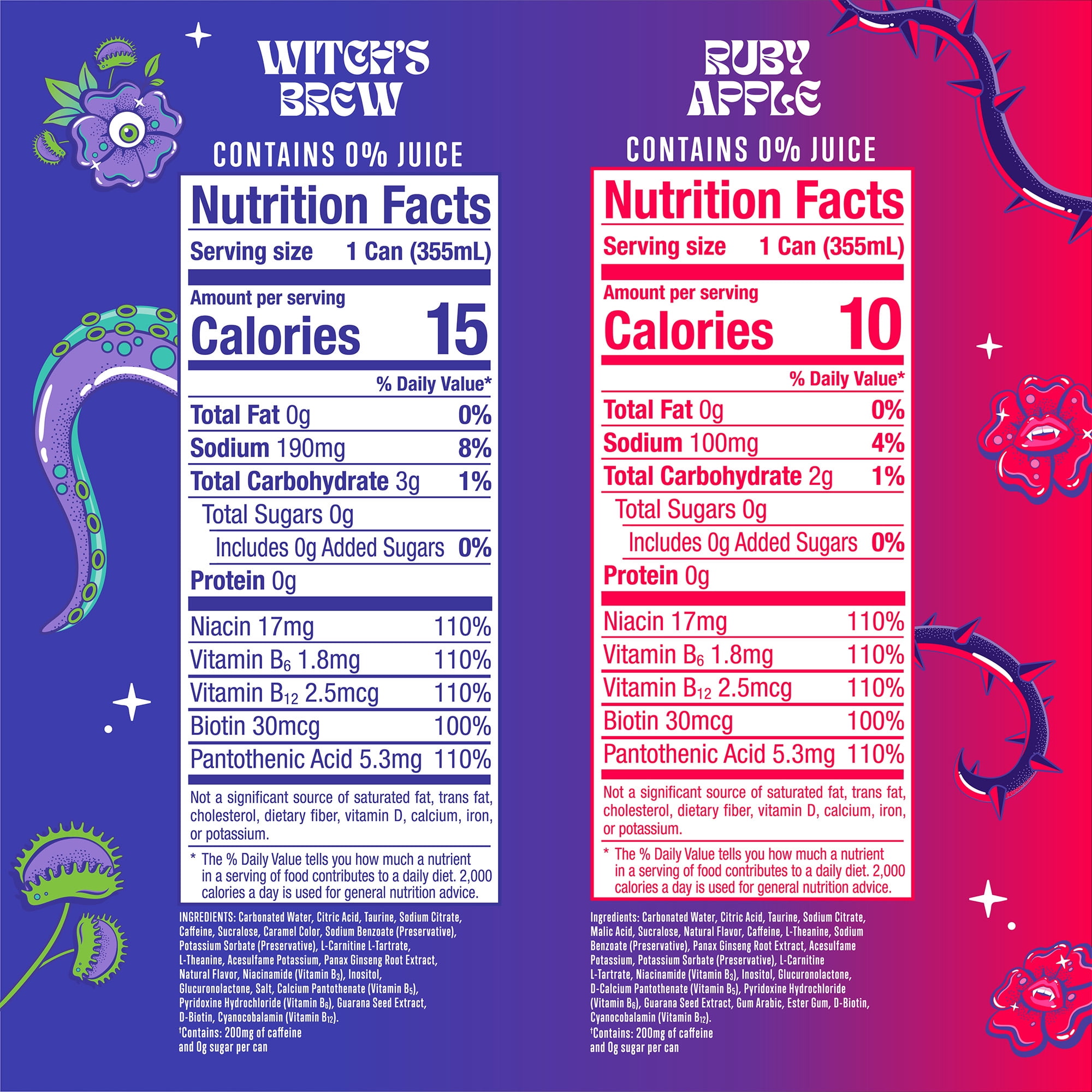 Alani Nu Sugar Free Energy Drink, Witch's Brew Potion Pack, 12 fl oz, 12 Pack, Cans