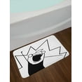 thumbnail image 2 of Humor Bath Mat, Happy Stick Meme Troll Face Cheerful Expression Digital Stylized Modern Design, Non-Slip Plush Mat Bathroom Kitchen Laundry Room Decor, 29.5 X 17.5 Inches, Black and White, Ambesonne, 2 of 2