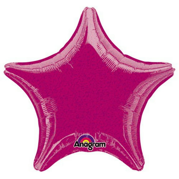 19 inch Star - Fuchsia Dazzler Anagram Foil Mylar Balloon - Party Supplies Decorations