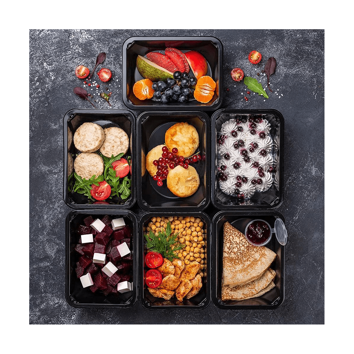 50-Pack Meal Prep Containers Reusable To-Go Food Containers Plastic Bento Boxes Food Storage Lunch Box