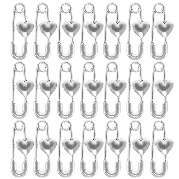 60pcs Heart Pin: Heart Shaped Brooch Safety Pins Valentine'S Day Love Pendant For Women Clothing - Zinc Alloy Charms For Jewelry Making Presents