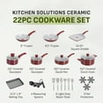 thumbnail image 3 of T-fal Kitchen Solutions Ceramic, 22 Piece Cookware Set, Red, 3 of 13