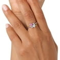 thumbnail image 5 of Gem Stone King 925 Silver and 10K Yellow Gold Pink Moissanite and White Moissanite and White Lab Grown Diamond Ring for Women (0.94 Cttw, Gemstone, Heart Shape 5MM, Size 9), 5 of 5
