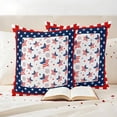 thumbnail image 3 of Independence Day Pillow Covers 2 Pack U.S. Flag Themed Cartoon Five-Pointed Star Pillowcase Waterproof Outdoor Throw Pillow Cover for Patio Garden Square Cushion 20”x20”, 3 of 9