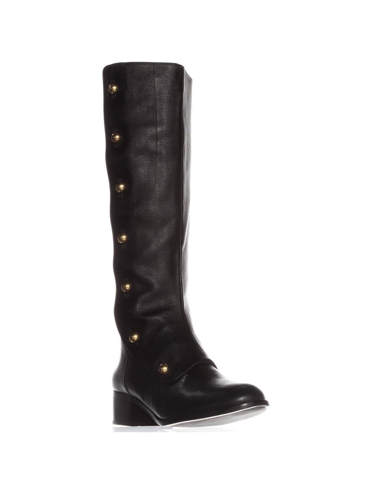 michael kors black leather knee high boots