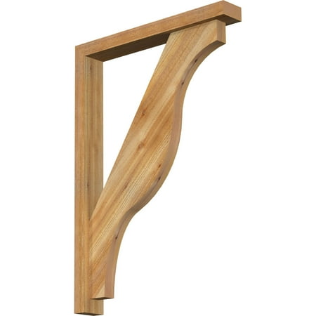 

Ekena Millwork 4 W x 28 D x 40 H Funston Block Rough Sawn Bracket w/ Offset Brace Western Red Cedar