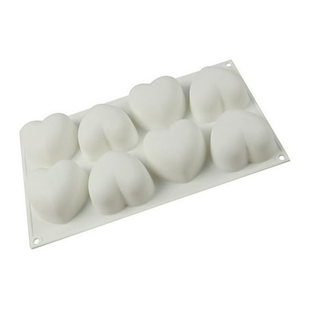 

Baking Mold 8-Cavity Non-stick Silicone Heart Shape Cake Mold for Valentine s Day White Silicone