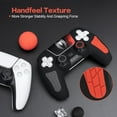 thumbnail image 3 of Silicone Protectors Cover for PS5 Controller, Anti-Slip Cover Skin with Joystick Thumb Grip Caps and Cover Wrap Sticker-Black, 3 of 9