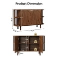 thumbnail image 4 of PHOYAL Oval Sideboards and Buffets, Kitchen Sideboard Storage Cabinet with Doors and Shelves, 47", Walnut, 4 of 10