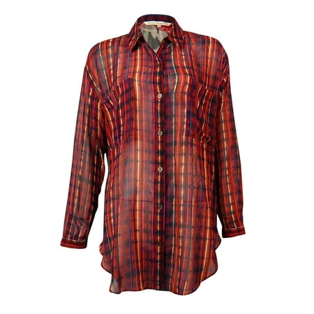 Chiffon Mix - Rachel Roy Women's Mix Print Chiffon Tunic Top (S, Persimmon Multi)