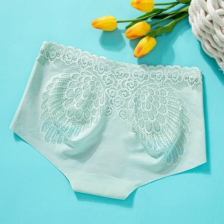 

DENGDENG Women Full Coverage Plus Size Seamless Underwear Ladies Mid Waisted Briefs Breathable Soft Panties