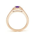 thumbnail image 2 of ANGARA Natural Classic Oval Amethyst Halo Ring with Diamond Accents in 14K Rose Gold for Women (Size-6x4mm) | February Birthstone, Anniversary, Jewelry Gift for Women | Natural Amethyst Ring, 2 of 8