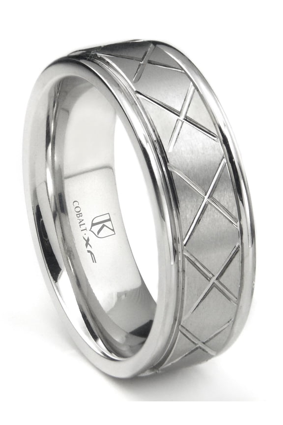 Cobalt Xf Chrome 8MM Diamond Cut Wedding Band Ring Sz 9.0