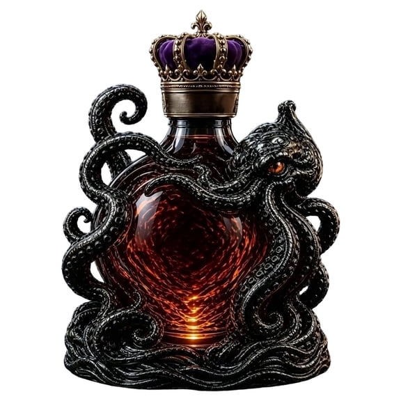 Luoshdecor Whiskey Glass Decanter,Cthulhu 3D Octopus Bottle Deep Sea Decor Bottle for Wine, Liquor, Soda