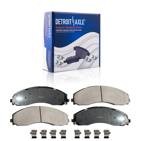 Detroit Axle - Front Brake Pads for Ford 2017-2021 F-450 F-550 Super Duty, 2018 2019 2020 Ceramic Brake Pads with Hardware Replacement
