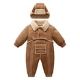 thumbnail image 1 of Birdeem Fall Winter Jumpsuit, Children Crawling Clothes, Solid Color Outdoor Wear, Warm Hat, Long Sleeve Crawling Suit, 1 of 2