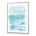thumbnail image 1 of Aquarelle Abstraite Bleue et Verte - Toile Encadrée Moderne, 1 of 3