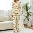 thumbnail image 2 of Top-kevin Womens Pajamas Set Croissant Cinnamon Stick Soft Long Sleeve Sleepwear Button Down Sets, 2 of 12