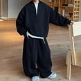 thumbnail image 3 of Boys Baggy 2 Piece Outfits Kids Quarter Zip Pullover Sweatshirt Pants Tween Fashion Athletic Tracksuit Clothing Set Clothes, 3 of 3
