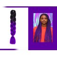 thumbnail image 4 of 1 Pcs Perruques Synthétiques Noires pour Femmes, Tresse Ombrée Jumbo Torsadée, Tressage, Style Fête, Extensions de Cheveux 24 Pouces (Noir-Rouge), 4 of 5