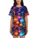 thumbnail image 1 of Balery Colorful Potion Bottles Magic Conjunto de Pijama para Mujer con Estampado, Dos Piezas de Manga Corta y Shorts, Ropa de Dormir Suave con Cuello Redondo y Bolsillos-3X-Large, 1 of 6